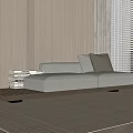 Modern one-word sofa multi-person sofa 3d model