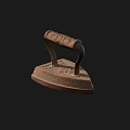 Vintage Cast Iron Clothes Iron With Wooden Handle For Daily Use
