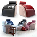 Leisure Chair With Multiple Colors Leather Upholstery And Decorative Pillows For Living Room