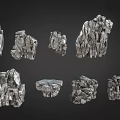 Wooden And Stone Decorative Materials Featuring Natural Textures And Various Shapes For Design