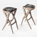 Nordic Bar Stool Bar Chair Bar Stool Log Bar Chair 3d model