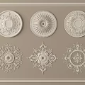 Ornate Ceiling Medallions with Various Intricate Patterns and Classic Designs 3d model