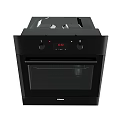 Modern Black Kitchen Oven with Stove Top Control Panel and Digital 3d model