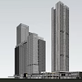 Modern High Rise Office Building With Glass Facade And Tower Architecture Design