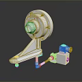 White Industrial Mechanical Equipment Component With Round Main Body Bracket And Motor
