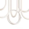 Modern Pendant Light Design With Multiple White Circular Tubes And Gold Accents