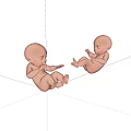 Virtual character baby 3d model