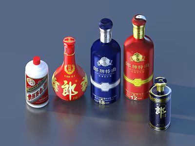 Wine Bottle Liquor Table Ornaments 3d model