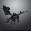 Mythical Dragon 3D Model Featuring Spiked Body Large Wings And Detailed Scales