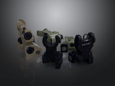 Tactical Weapon Scopes In Different Colors For Military And Hunting Applications 3d model