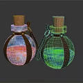 Colorful Decorative Glass Bottles With Cork Stoppers And Leather Straps For Home Use