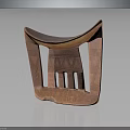 Traditional Ethnic Wooden Stool Furniture With Curved Seat And Intricate Carved Patterns