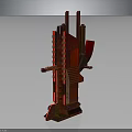 Red Complex Industrial Equipment With Mechanical Structure Vertical Horizontal Components And Base Stand