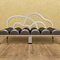 Modern Leisure Chair With White Cloud Shaped Backrest Black Padded Seat And Silver Metal Legs