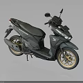 Modern Dark Colored Scooter Motorcycle With Sleek Gold Wheels Design