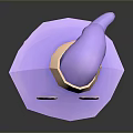 Cute Game Movie Character With Purple Pointed Hat Pink Dress And Star Magic Wand