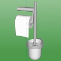 Stainless Steel Bathroom Combo With Toilet Brush Holder And Paper Roll