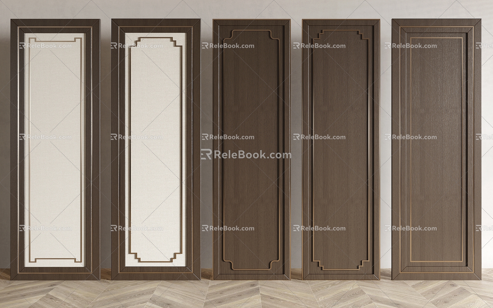 New Chinese Style Wall Panel 3d model