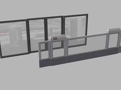 Modern protective door protective door full seal half seal 3d model