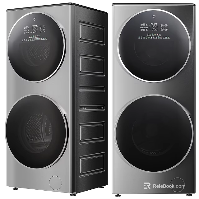 Sleek Modern Washing Machine With Front Load Design Digital Control Panel And Silver Finish 3d model