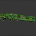 Futuristic Sci Fi Weapon With Blue Glowing Accents And Mechanical Structure