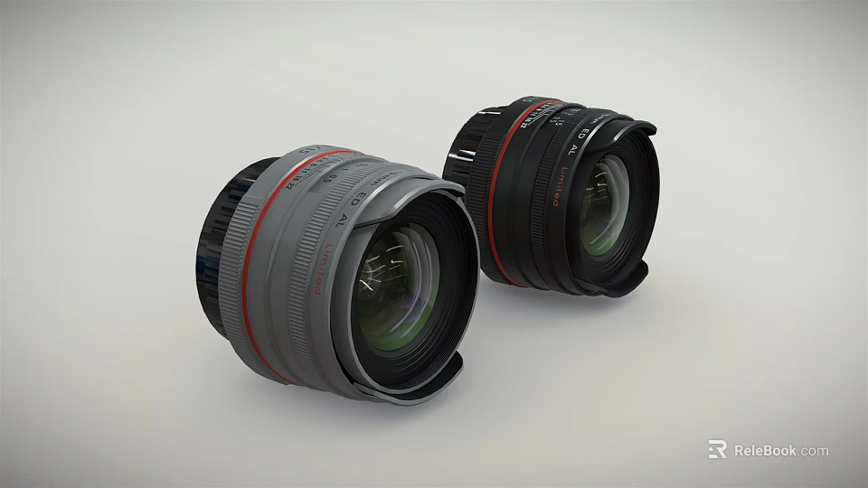 Two High Quality Camera Lenses With Red Accent Rings For Smartphone Digital Photography 3d model 