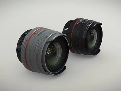 Two High Quality Camera Lenses With Red Accent Rings For Smartphone Digital Photography 3d model