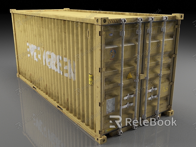 Yellow shipping container model