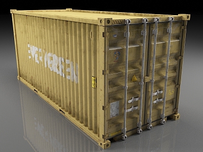 Yellow shipping container model