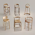 Bar Chair Bar Stool High Stool Combination 3d model