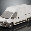 White Modern Commercial Cargo Van With Boxy Exterior And Side Doors