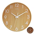 SEIKO Wooden Round Wall Clock Design With White Numbers And Hands
