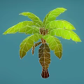 Healthy Palm Tree With Lush Green Leaves And Sturdy Brown Trunk