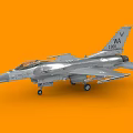 Detailed Silver Fighter Jet Model With Markings On Orange Background 3d model