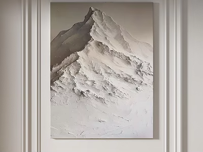 3D Textured Mountain Painting As Wall Decor For Modern Interior Design 3d model