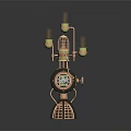Steampunk Style Copper Metal Table Lamp With Glass Bulbs And Gear Design