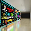 Colorful Neon Wall Decor With Commercial Signage And Graphic Elements