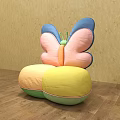 Cute Butterfly Shaped Single Seater Sofa With Pink Blue Wings And Yellow Green Seats