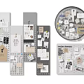Modern Wall Decor with Cork Boards Metal Grids for Notes Photos and Cards