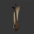 Vintage Decorative Musical Instruments Including Horn Lute And Wooden String For Home Decor