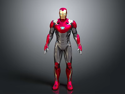 Iron Man Armor 3D Model With Red Silver And Gold Accents Design Details 3d model