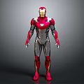 Iron Man Armor 3D Model With Red Silver And Gold Accents Design Details