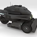 Futuristic Military Armored Vehicle With Heavy Armor Large Wheels Roof Equipment And Number 8