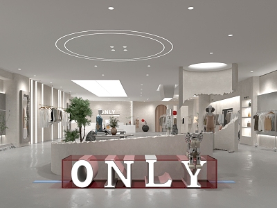 Clothing Store Clothing Storefront Beauty Nail Shop Hanger Exhibition Hall Display Rack 3d model