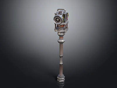 Vintage Industrial Metal Mechanical Device With Intricate Column Structure And Shiny Surface 3d model
