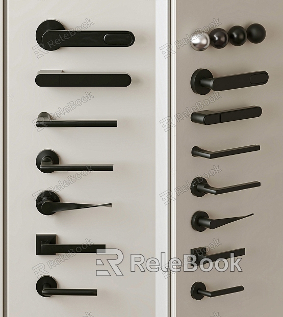 Modern Door Handle Simple Black Door Handle model