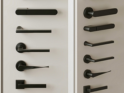 Modern Door Handle Simple Black Door Handle model