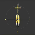 Yellow Helicopter With Rotor Blades Cockpit Windows And Reflective Surface Design