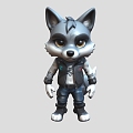 Cyberpunk Wolf Cartoon Wolf Cartoon Character Cute Wolf Hand-painted Wolf Wolf Man Low Face Number Low Model Simple Model Game Sub-era Film and Television Level Super Realism 3d model