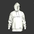 Stylish White Hooded Sweatshirt With Front Pocket And Brand Logo Design